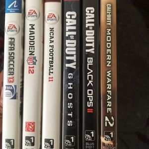 Mw2,BO2,COD GHOSTS,FIFA 13,NCAA 11, MADDEN 12